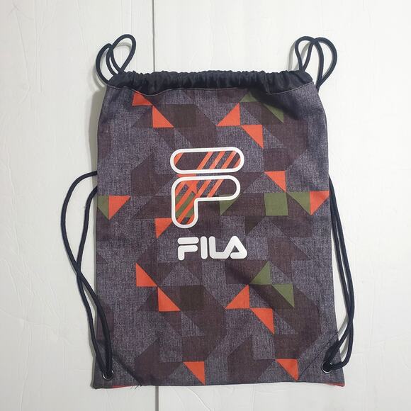 NWOT Fila Drawstring Backpack Soccer Shoe Bag Geometric Print Insulated Field - Picture 1 of 4